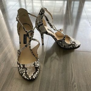 Nine West snake print heels